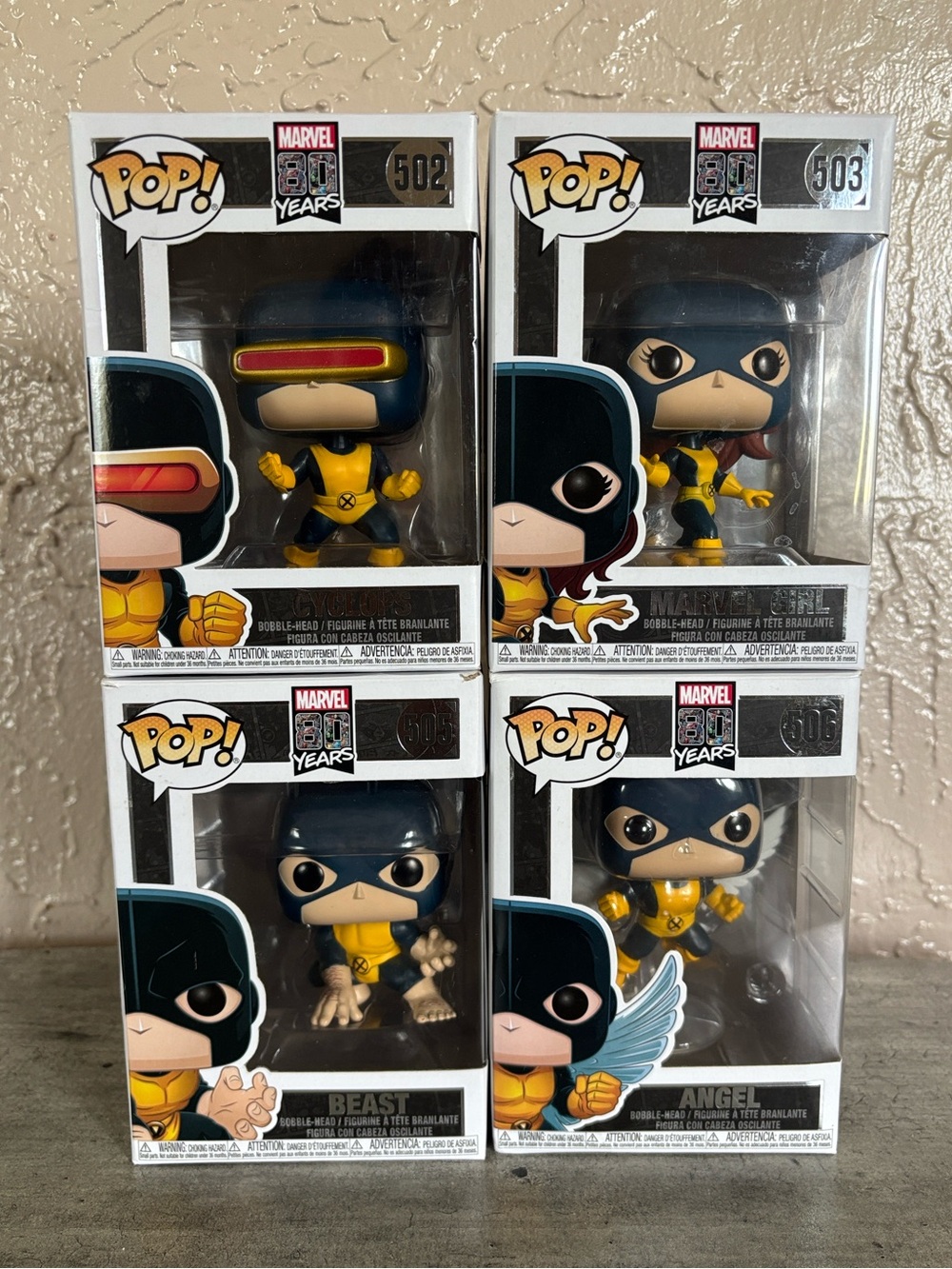 Funko X-Men POP! Set — Yellow & Blue Vinyl Figures (4-Pack)